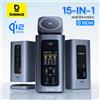 Baseus Hub USB C 160W 15-in-1 con 2 HDMI 4K@120Hz 60Hz, Caricatore Wireless Qi2.2 25W, Adattatore GaN 180W EU/US, Docking Station