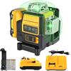 bromose Livella Laser Verde con Batteria al Litio Bromose | 12 Linee 3 Lati 360 ° Autolivellante Orizzontale e Verticale | Misurazione del Livello per Esterni