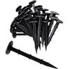 ZY-otu Chiodi per terra in tessuto non tessuto, 50 picchetti lunghi 11 cm, picchetto nero, picchetto in plastica infrangibile per rete di sicurezza, rete per talpe, in tessuto non tessuto per laghetto