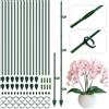 TZEKING 16 Pezzi Supporto per Piante 6.3mm x 30cm - Tutori in Fibra di Vetro Resistenti con Aste di Collegamento, Picchetti & Clip - Ideale per Orchidee, Monstera - Resistente agli Agenti Atmosferici