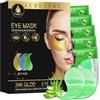 Satificer 60 Pcs Maschere Occhi all'Aloe Vera,Patch Contorno Occhi Idratanti e Lenitivi,Cura Quotidiana del Contorno Occhi per Uomo e Donna,Effetto Immediate Freshness(verde)