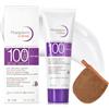 Allony Crema Solare Protezione 100, Protezione Solare 100 SPF, Crema Protezione 100 Solare Totale Viso, crema solare 100 SPF per Visos e Corpo, Texture Leggera, Adatta a Tutti I Tipi di Pelle, 80ml
