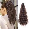 TTPSRY Coda Cavallo Ondulata Clip Estensione Capelli Sintetici Lunghi Effetto Naturale Acconciatura Elegante Parrucchino Donna