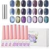 ADHERE 12ml con Bacchetta Magnetica, Set di Cat Eye Gel Polish Smalto Semipermanente Unghie Smalti Semipermanenti Gel Per Unghie Uv Led