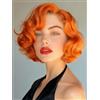 LDJOY Parrucca Bob con 13x4, 10 Pollici Capelli Sintetici Body Wave 350# Termoresistente, Parrucca a Fascia Pizzo con Onde Naturali per Uso Quotidiano, Feste e Cosplay