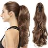 SEGO Coda di Cavallo Extension Capelli con Pinza Clip Ricci Mossi Lunghi Ponytail Ondulate Sintetiche Fascia Unica Posticci 45cm 140g - Castano Chiaro