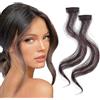 NICENEEDED 2 pz Frangia Laterale Lunga, Frangia Ondulata e Riccia Castana con Clip, Fermagli per Capelli con Frangia Finta, Estensione Dei Capelli, Frangia Frontale Laterale Finta