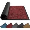 Mibao Zerbino per interni ed esterni, 58 x 180 cm, rosso, nero, lavabile, tappetino per interni, resistente, antiscivolo, raschietto, raschietto, super assorbente, tappetino per porta d'ingresso