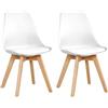 SHIITO - 2 sedie da pranzo in stile nordico - 47 x 42 x 84 cm - Modello Karlson - Confezione dal design semplice ed elegante - con gambe in faggio - Colore bianco