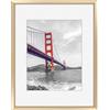 Frametory Cornice portafoto da 28 x 35 cm in alluminio con passepartout color avorio, per foto da 20 x 25 cm, in vero vetro, collezione di cornici in metallo (oro, confezione da 1)