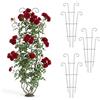 Relaxdays graticcio per rampicanti, Set da 4, HxL: 60 x 30 cm, Metallo, per Giardino e Vaso, Nero