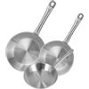 WELL HOME MOBILIARIO & DECORACIÓN Well Home Set di 3 padelle Ø22Ø24Ø26 cm in acciaio inox, adatte per induzione e senza antiaderente