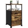 Relaxdays Contenitore su Ruote Relaxdays, 2 cassetti, portafile, Design Industriale, H: 66,5x42x44 cm, armadietto, Marrone/Nero