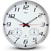 MEBUS Grande Orologio da Parete radiocomandato con Design a tachimetro e alloggiamento di Alta qualità/Colore: Argento, Bianco/Modello: 52661