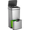 WELL HOME MOBILIARIO & DECORACIÓN WELL HOME Cestino per rifiuti 67L (42L+25L), con 2 scomparti, apertura automatica con sensore, in acciaio inox, cromato