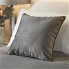 SOIRE'E Soiree Melanie Collection - Cuscino in velluto di lusso, 43 x 43 cm, morbido al tatto, imbottitura inclusa, colore: grigio ardesia