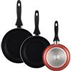 WELL HOME MOBILIARIO & DECORACIÓN Well Home Set di 3 padelle Ø16Ø20Ø24 cm in alluminio pressato in rame metallizzato