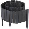 Relaxdays Bordatura per aiuola Flessibile Altezza 25 cm, Legno Antracite, 200 cm, da infilare