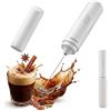 edihome, Montalatte Elettrico per Cappuccino, Frullino Montalatte Portatile, Schiuma Latte Elettrico per Latte e Caffè, Milk Frother Ricaricabile o a Batterie, Veloce e Silenzioso (Batterie, Bianco)