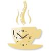 FLEXISTYLE Orologio da Parete da Cucina Tazza LA TAZZINA Vaniglia, Ecru, Crema Decorativo Silenzioso 32 x 45 cm