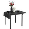 Relaxdays Tavolo da Pranzo Pieghevole 2-4 Persone, salvaspazio, MDF e Ferro, Nero, 76x120x78 cm