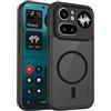 GIOPUEY Cover Magnetica per Nothing Phone 4a PRO， Compatibile con MagSafe， PC+TPU Finitura Antiurto Protettiva Cellulare Custodia - Black