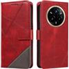 XINNI Cover per Realme 14 PRO 5G Custodia, Cellulare Libro Antiurto Flip Pelle PU/TPU, Portafoglio Flip Magnetica Case, Rosso