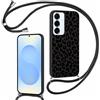 Foonary Cover con Cordino per Samsung Galaxy S25 5G 6,2, Custodia con Laccio Collana Tracolla Aesthetic Morbido Silicone Necklace Regolabile Protettiva Corda Case per Samsung S25 5G, Leopardata