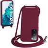 WenBaby Cover Compatible con Samsung Galaxy S20 FE,Cellulare Girocollo Custodia con Cordino TPU Corda Silicone Case Bumper per Samsung Galaxy S20 FE Custodia, Rosso