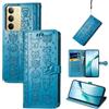 JIUNINE Cover per Realme C71 / Realme C75 / Realme 14x, Custodia Libro in Pelle Portafoglio Flip Case Antiurto con Modello di Cane e Gatto [Porta Carte] [Magnetica] [Interno TPU], Blu