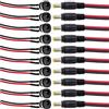 RUNCCI-YUN 10PCS 5.5x2.5mm Connettore di Alimentazione CC,12V Maschio Femmina Connettori,Connettori DC a Pannello, con 10PCS Cavo DC 12V Connettore Maschio Cavo Treccia