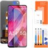AGCUT Schermo di ricambio per Oppo A54 5G / A74 5G LCD Display per Oppo A54 5G CPH2195 A74 5G CPH2197 6,5 Pollici LCD Screen Digitalizer Touchscreen Montaggio Completo con Riparazione Kit, Nero