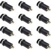 ECSiNG 12 Pezzi 3.5mm Mini Stereo Femmina Jack Presa Spina Con Dadi 3.5mm Stereo Montaggio A Pannello Jack Connettore A Saldare Cuffie Audio Video Presa 4 Poli Placcato Oro