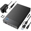 Gbformat 6 Gbps Docking Station per Dischi Rigidi, USB 3.0 SATA HDD Adattatore per Dischi Rigidi SATA HDD/SSD da 2,5/3,5 Pollici, Supporta Schede SD&TF con Alimentatore 12V/2A, UASP