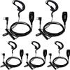 HYSHIKRA Auricolare a 2 pin con microfono Big PTT compatibile con Motorola DP1400 CP040 GP300 GP88 Auricolare radio bidirezionale per guardia del corpo di sicurezza (forma di G, 5)