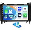 CAMECHO 4+64G Android 13 Autoradio per Mercedes Benz Sprinter W906 W639 A/B Class W169 W245 2008-2011 Wireless CarPlay Android Auto, 9 Pollic Schermo con BT WiFi DSP GPS FM+Telecamera Posteriore