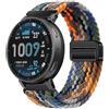 GIOPUEY 22mm Cinturini Magnetica Compatibile con Amazfit Active Max, Cinturino in Morbido Nylon Intrecciato [Unisex] [Traspirante] - Colourful