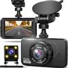 Retoo Dashcam, telecamera per auto, supporta scheda microSD, monitoraggio di parcheggio, rilevamento del movimento, monitor di parcheggio, microfono e altoparlante, interfaccia USB e HDMI, nero