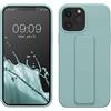 kwmobile 1x Custodia Compatibile con Apple iPhone 13 PRO Max - Cover Supporto Dita - Back Case per Smartphone - Protezione Gommata Menta
