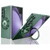 Yarxiawin Custodia per Samsung Galaxy Z Fold 6, Anello Supporto Magnetico Nero per Samsung Fold 6 Cover Antiurto Rugged Copertura Sottile Rigida PC e Silicone TPU Morbido Case (Verde)