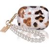 DiyGody Custodia Protettiva per Airpods Pro 2 Generazione, Cover Scintillante in TPU con Portachiavi in Perla per Donne,Case Protettiva Antiurto Antiscivolo Antigraffio per Airpods Pro 2 2022-Leopardo