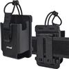 HYS Custodia per walkie talkie in pelle TPU, compatibile con Motorola Hytera Kenwood Baofeng QuanshengBelt Holster,ABS Molle System Clip