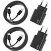 Kndaa Confezione da 2 caricabatterie USB C da 45 W, con 2 cavi di ricarica rapida USB C per Samsung, caricabatterie da 45 W, tipo C, con cavo di ricarica da 2 m, 100 W, tipo C, per Galaxy S25 Ultra/S24+/S23