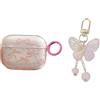 Rainway Compatibile con AirPods 4 Custodia trasparente, arco trasparente in TPU con chiusura a cassaforte, portachiavi a forma di farfalla, ridotto ingiallimento per ragazze e donne (arco rosa)