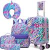 HTgroce Set di Valigie per Bambini 5 Pezzi - Trolley Bambina Bagaglio a Mano Rigido con 4 Ruote Girevoli 360° - Include Zaino, Cuscino da Viaggio, Borsa Portamerenda e Astuccio - Valigia Ragazza Leggera