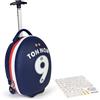 Boppi - Valigia per Bambini - Trolley per Bambini Tiny Trekker - Valigia per Bambino e Bambina - Adatta come Bagaglio a Mano - 17 L - Calcio Francia (con Adesivi)