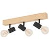 Eglo Leuchten my light Spot a 3 luci Townshend3 nero e legno naturale 3XE27 99479/20