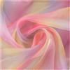 AMateschitz Tessuto in organza con gradiente di colore, arcobaleno, tulle, colorato, in tulle iridescente, per abiti da sposa, tende da tavolo, costumi da cucito, rosso, giallo, rosa, 1 m x 1,5 m