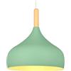 iDEGU Lampadario a Sospensione Retrò 24cm Lampada a Soffitto in Legna Metallo Moderna LED Lampada a Sospensione Stile Scandinavo Plafoniera per Soggiorno Sala da Pranzo Camera da Letto (Verde)