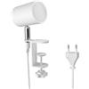 ledscom.de Lampada a pinza WAIKA, interruttore, bianco opaco, incl. lampada LED GU10, 450lm bianco caldo